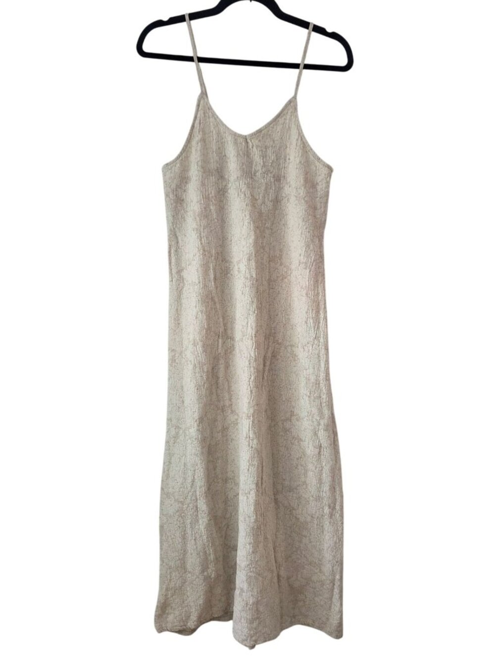 Calypso St. Barth Linen Blend Beige Maxi Dress Coastal Nautical Women's XS